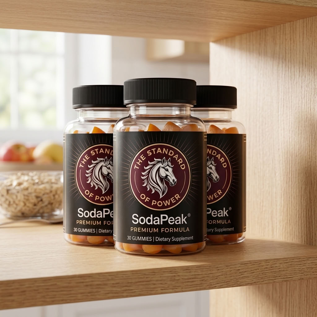 Three bottles of SodaPeak daily energy gummies
