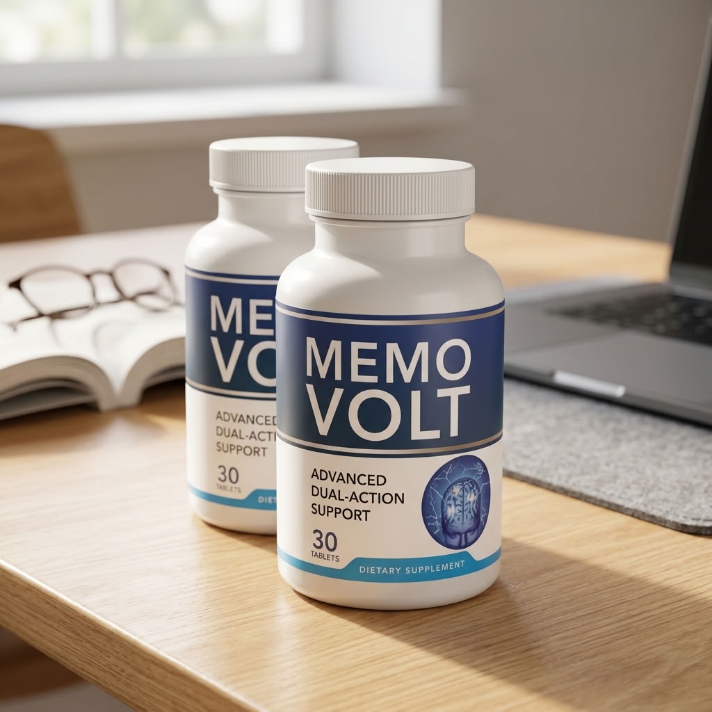 Several bottles of MemoVolt memory support tablets