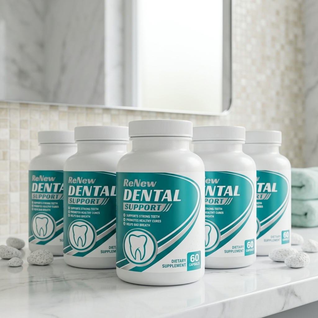 Renew Dental Support supplement bottles