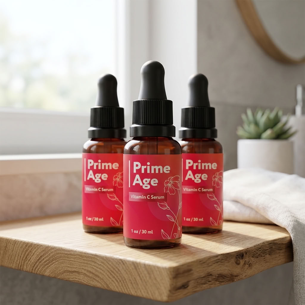 Several bottles of Prime Age gut and skin support drops