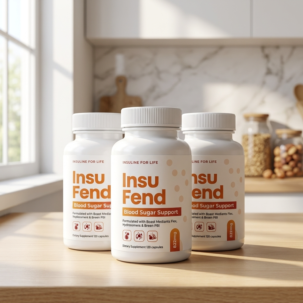 Bottles of InsuFend metabolic support capsules