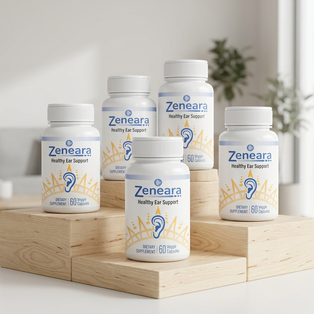 Zeneara ear support supplement bottles