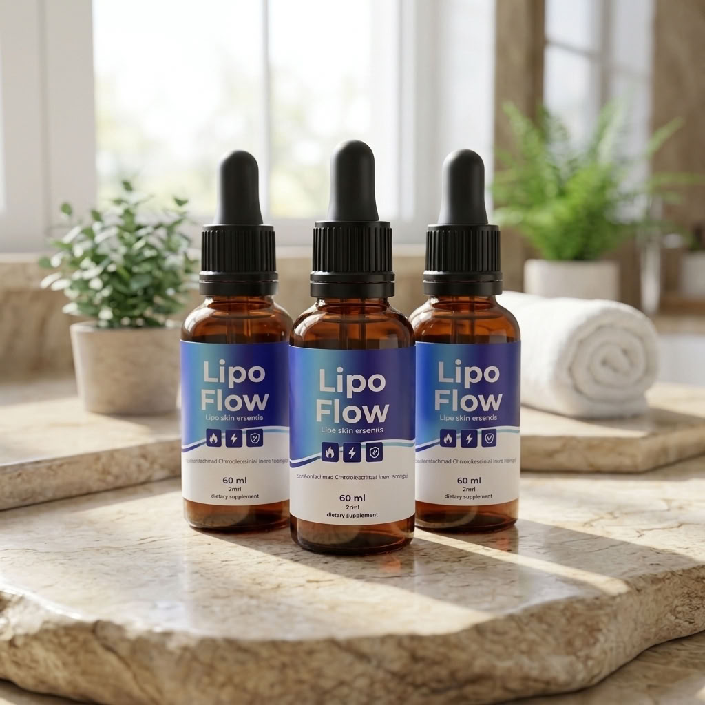 Bottles of Lipo Flow liquid metabolism support drops