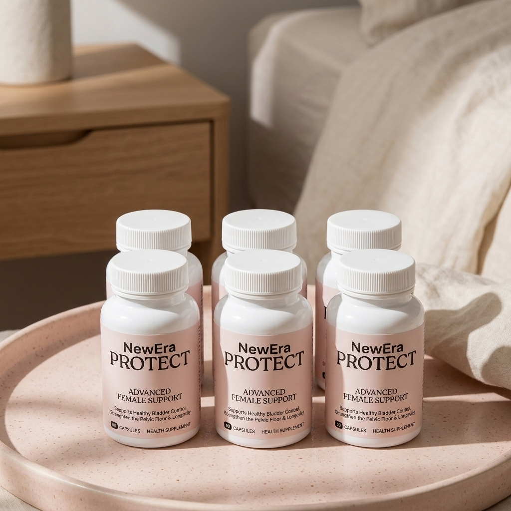 Bottles of NewEra Protect advanced female support capsules