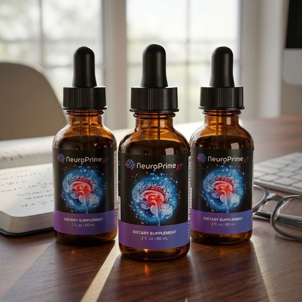 Bottles of NeuroPrime XT liquid brain support formula