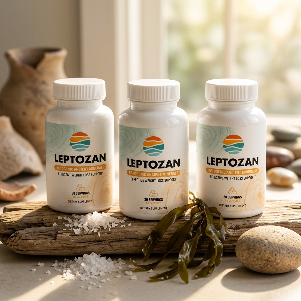 Bottles of Leptozan ketogenic BHB mineral capsules