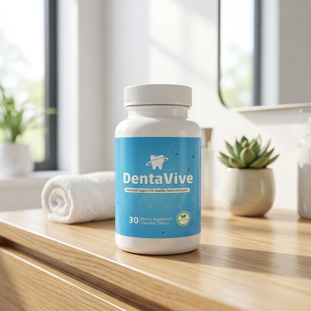 DentaVive oral probiotic chewable bottle for healthy teeth and gums