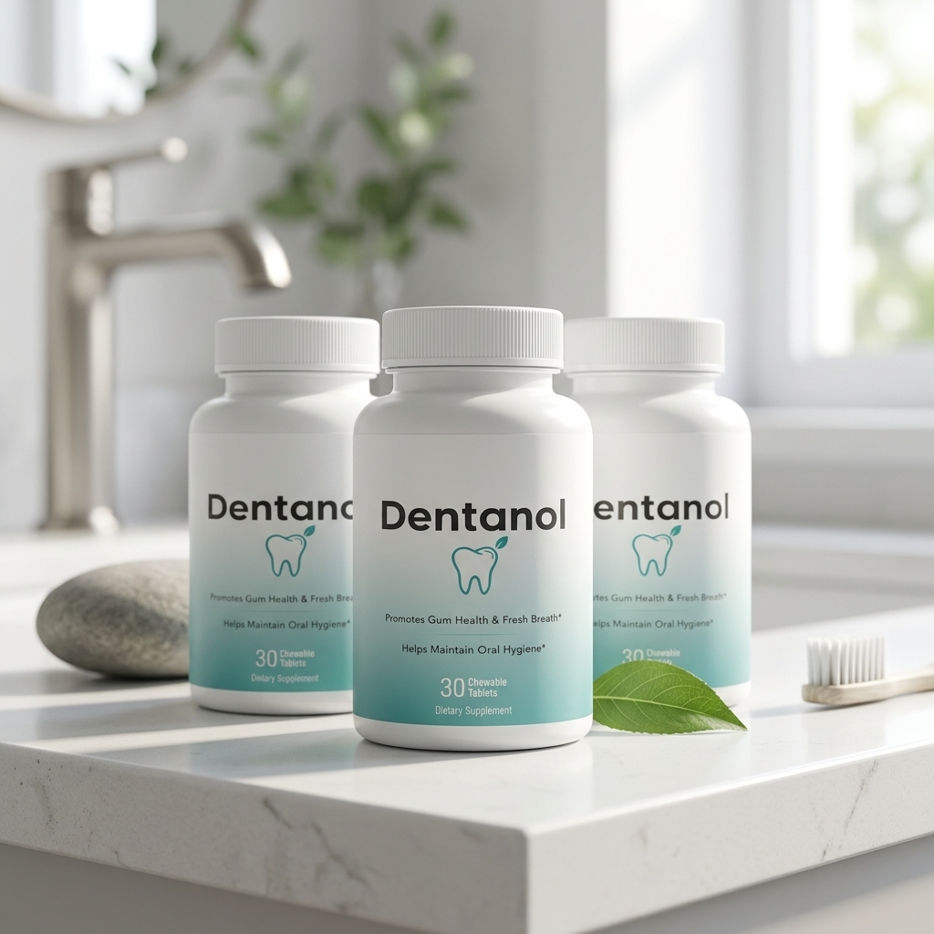 Three bottles of Dentanol oral probiotic chewable