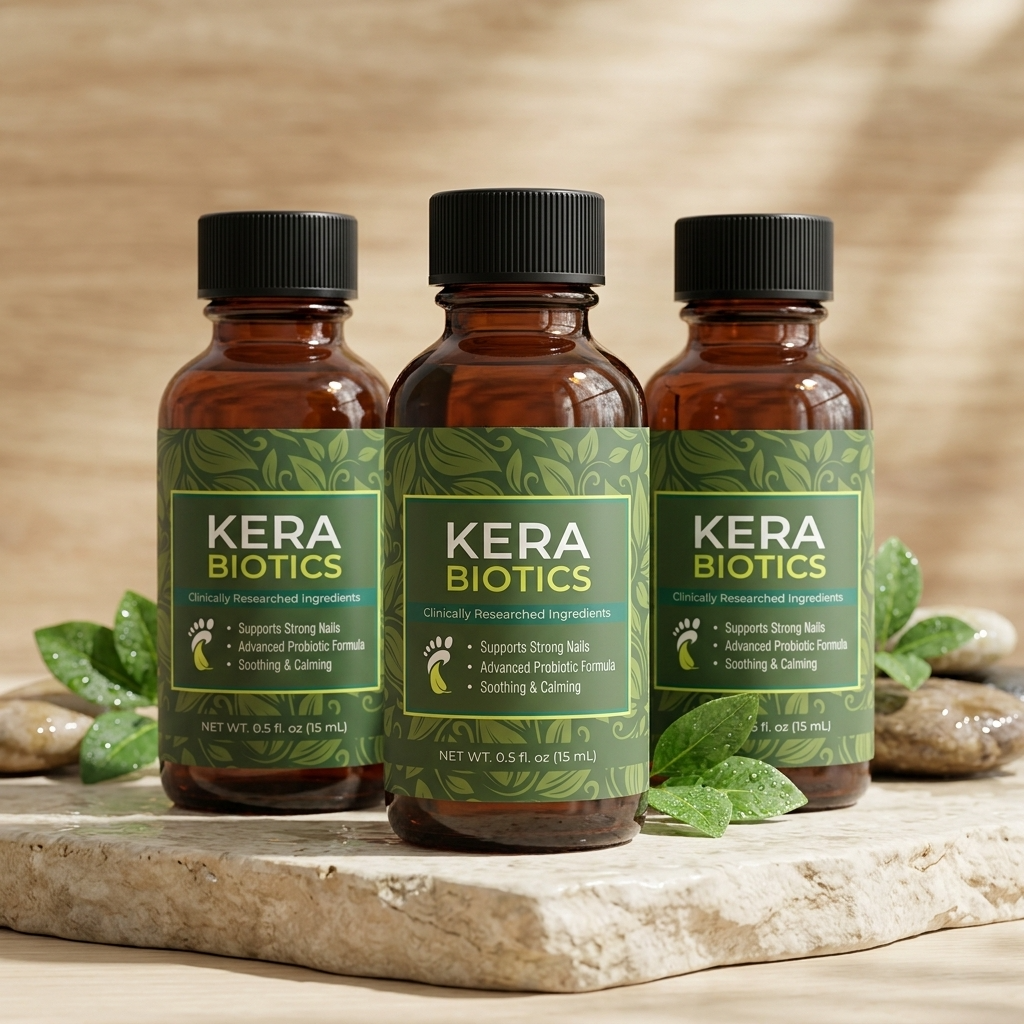 Bottles of KeraBiotics probiotic nail and skin support formula