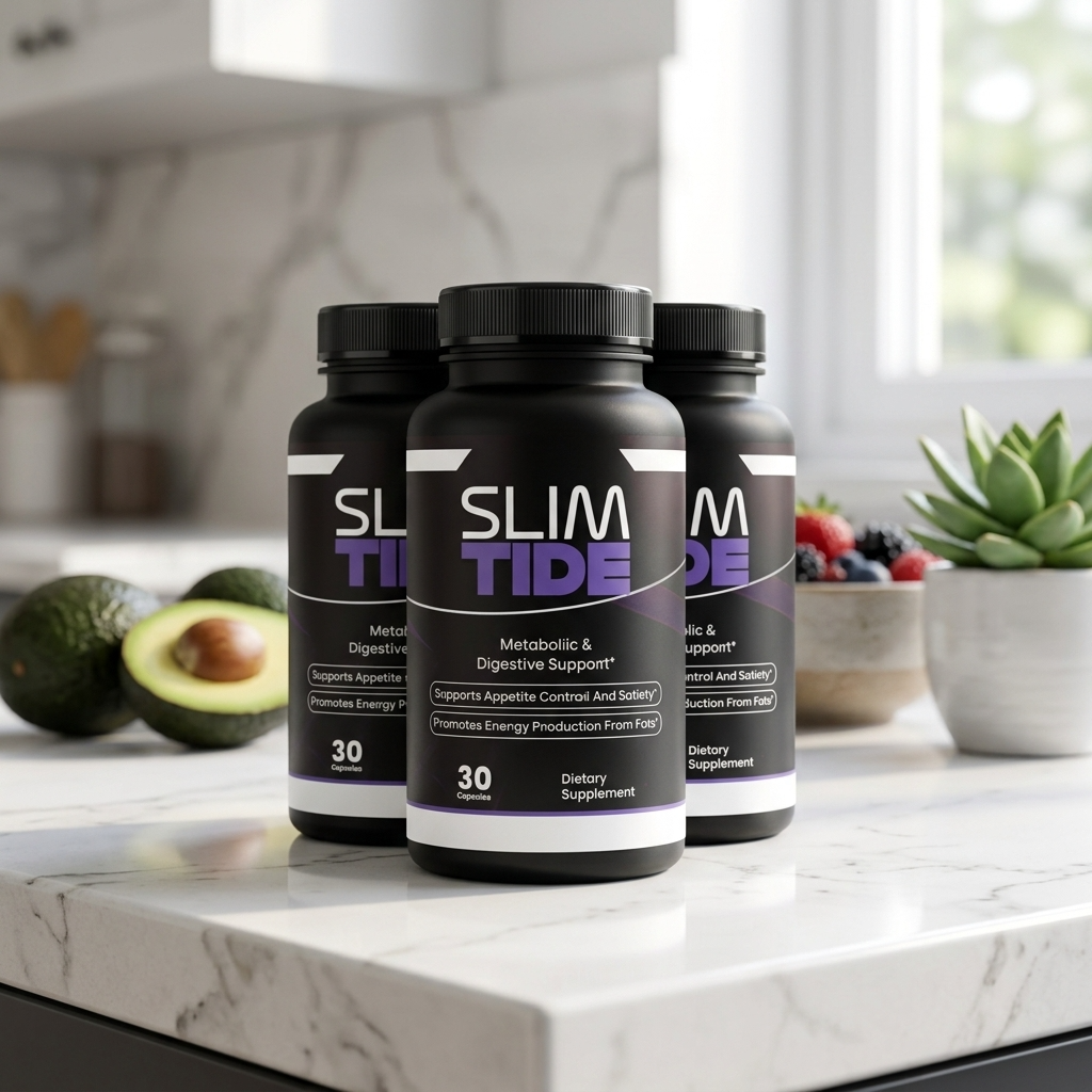 SlimTide metabolic and digestive support supplement bottles